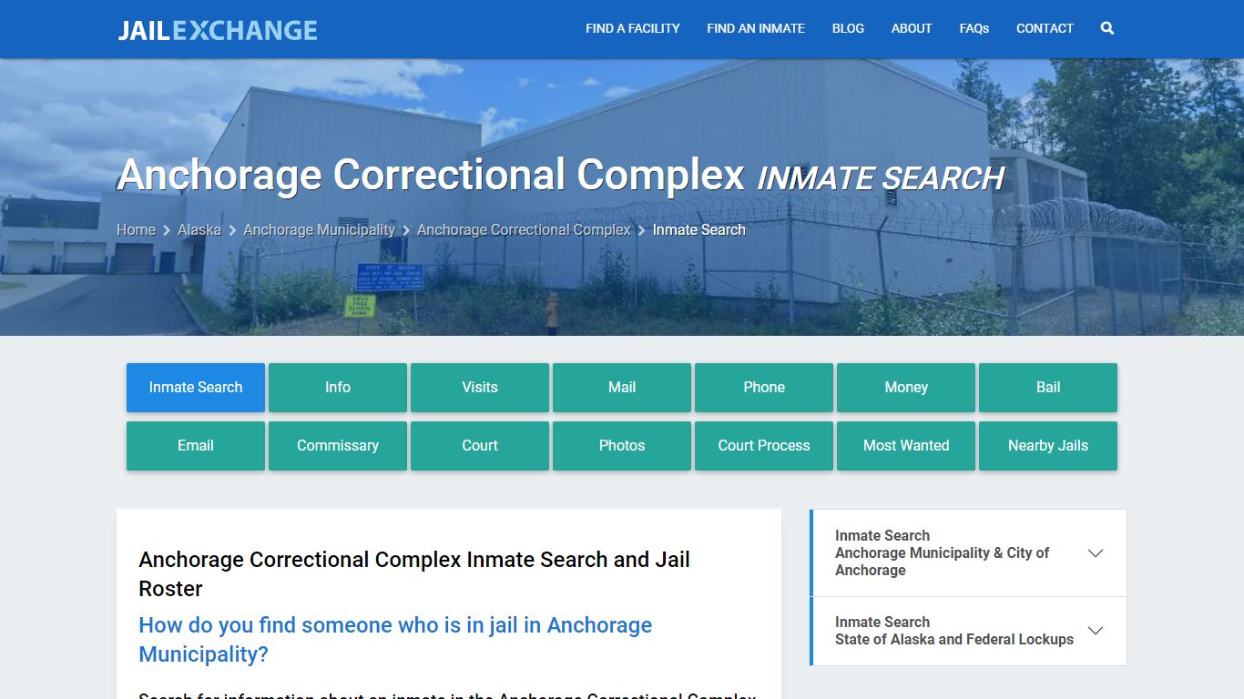 Anchorage Correctional Complex Inmate Search - Jail Exchange